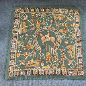 Salvatore Ferragamo Vintage Silk Printed Scarf Made In Italy